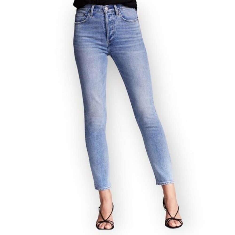 Denim Forum The Yoko High Rise Slim in Picture This Bleu  24